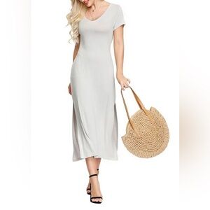 Ink+Ivy Women’s Double V- Neck Dress, Gray, Medium  NWT